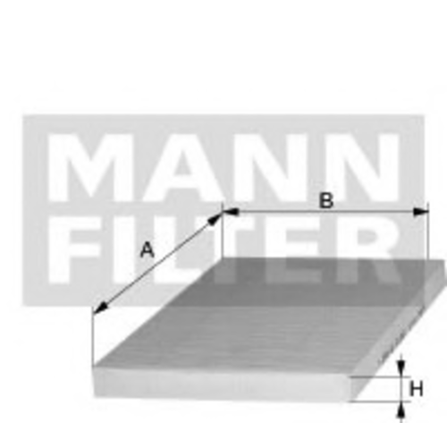 Воздушный фильтр салона mann (рамка) MANN-FILTER CU 2227