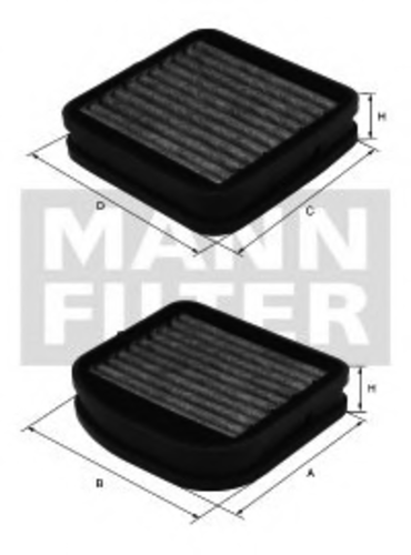 Воздушный фильтр салона mann (рамка) MANN-FILTER CUK 18 000-2