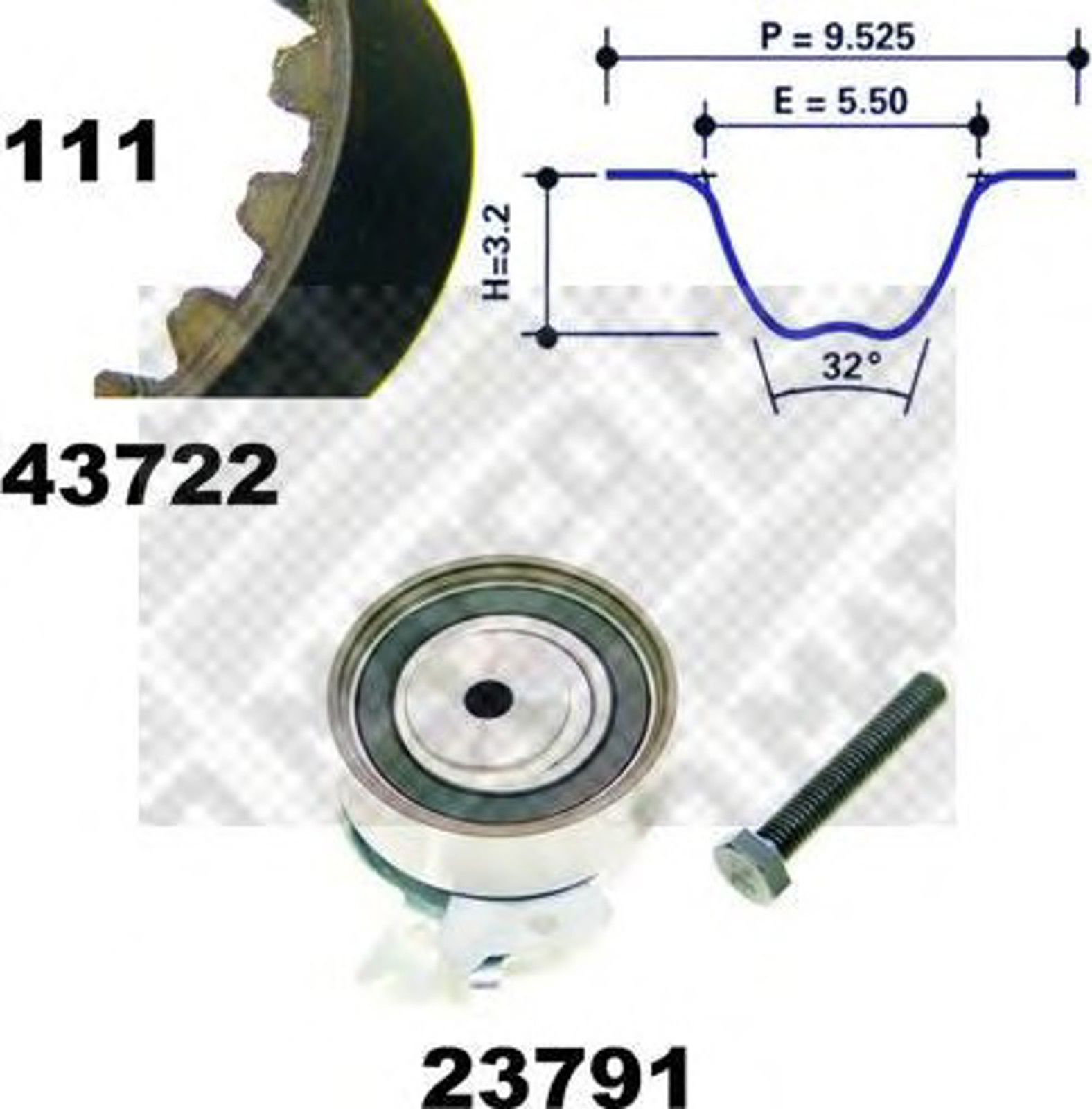 Комплект ремня грм MAPCO 23722
