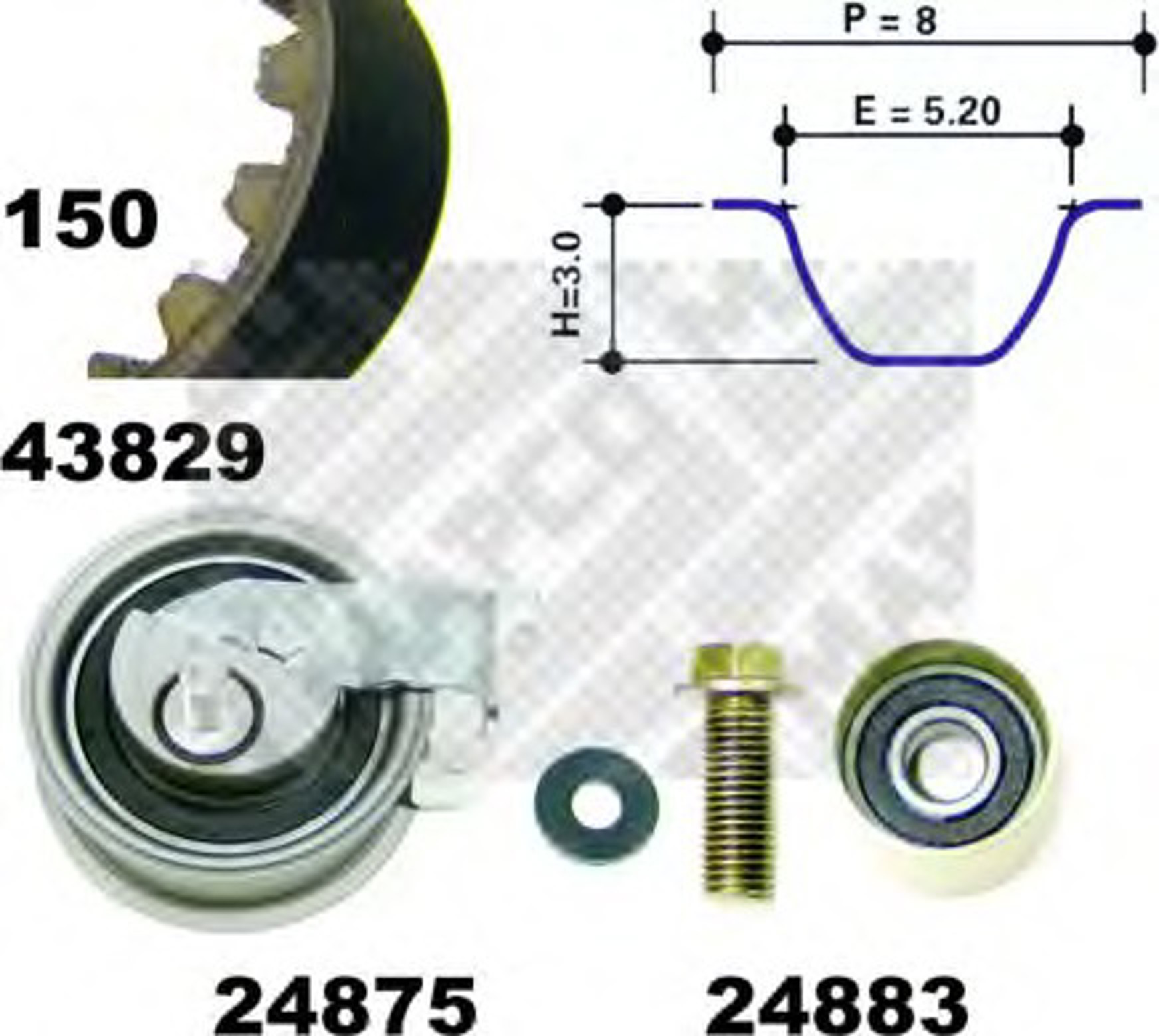 Комплект грм MAPCO 23912