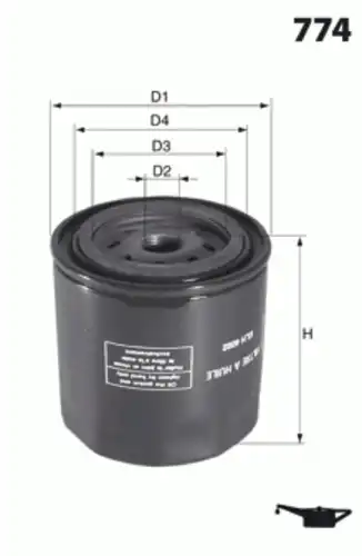 Фильтр масляный MECAFILTER ELH4181
