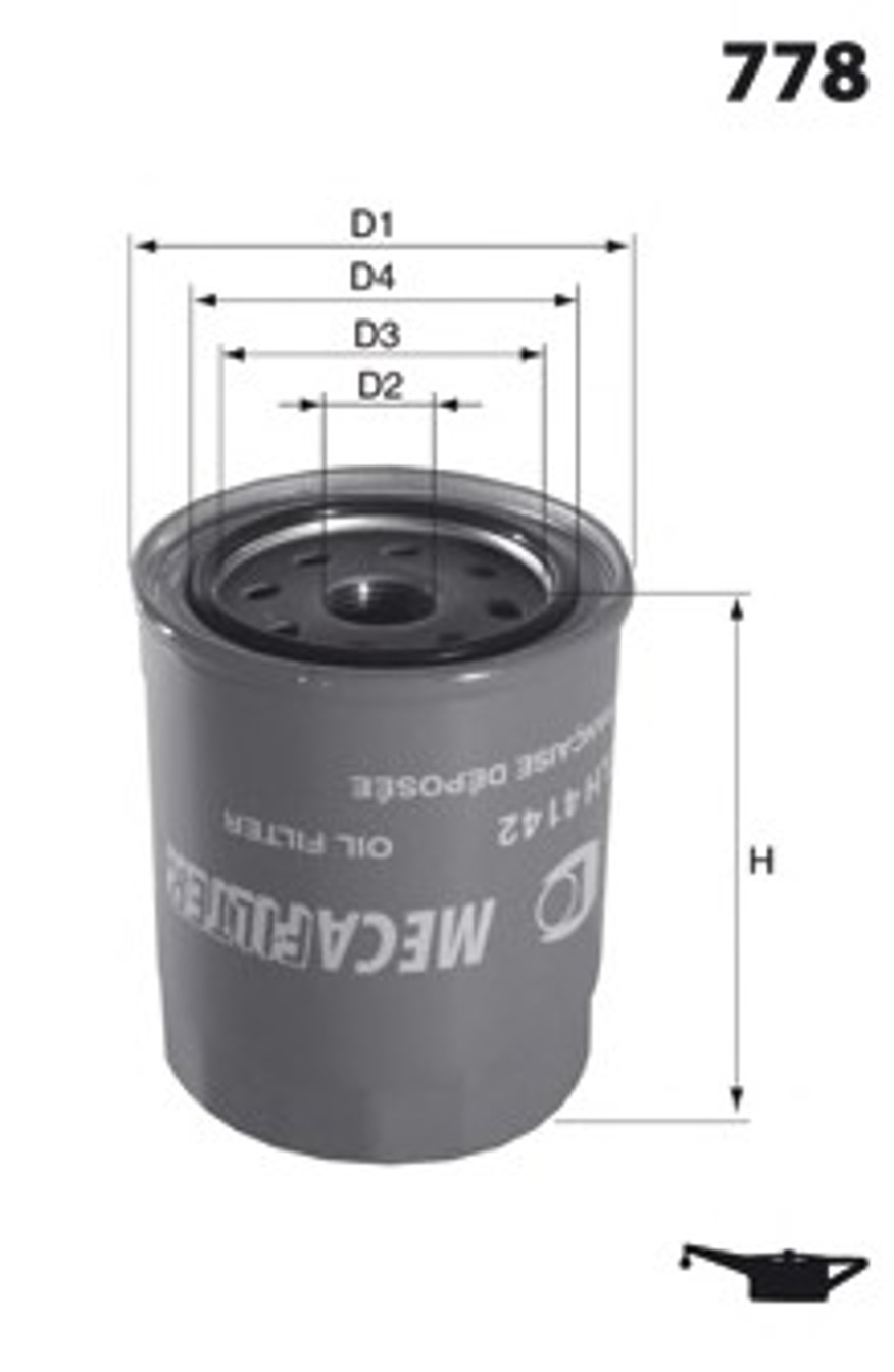 Фильтр масляный MECAFILTER ELH4217