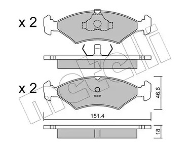 Комплект тормозных колодок дискового тормоза METELLI 22-0029-0