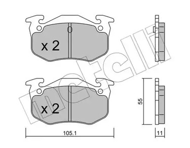 Комплект тормозных колодок дискового тормоза METELLI 22-0038-0