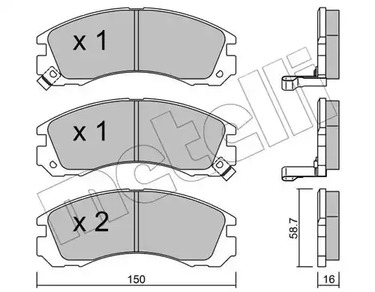 Комплект тормозных колодок дискового тормоза METELLI 22-0134-0