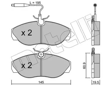 Комплект тормозных колодок дискового тормоза METELLI 22-0154-0