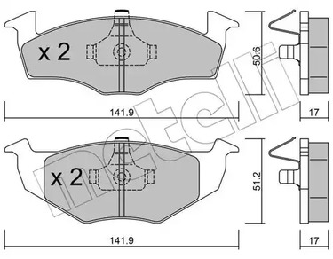 Комплект тормозных колодок дискового тормоза METELLI 22-0206-0