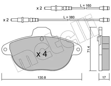 Комплект тормозных колодок дискового тормоза METELLI 22-0290-0