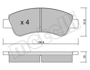 Комплект тормозных колодок дискового тормоза METELLI 22-0327-0