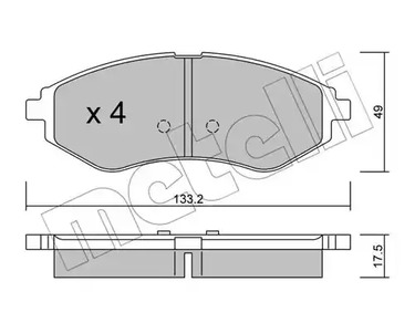 Комплект тормозных колодок дискового тормоза METELLI 22-0508-0