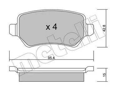 Комплект тормозных колодок дискового тормоза METELLI 22-0542-1