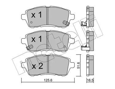 Комплект тормозных колодок дискового тормоза METELLI 22-0793-1