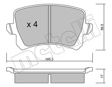 Комплект тормозных колодок дискового тормоза METELLI 22-0806-0