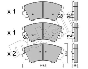 Комплект тормозных колодок дискового тормоза METELLI 22-0842-0