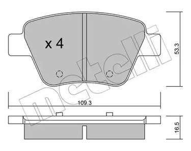 Комплект тормозных колодок дискового тормоза METELLI 22-0889-0