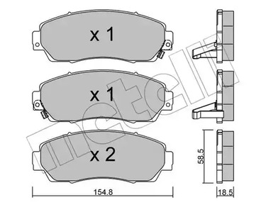 Комплект тормозных колодок дискового тормоза METELLI 22-0903-0