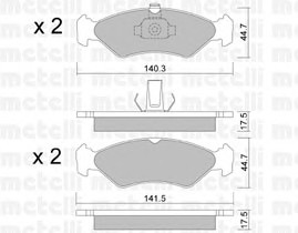 Комплект тормозных колодок дискового тормоза METELLI 22-0088-0