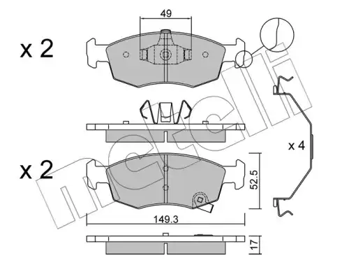 К-т дисков. тормоз. колодок METELLI 22-0274-6