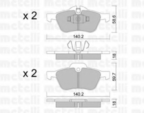 Тормозные колодки METELLI 22-0555-0
