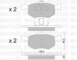 Комплект тормозных колодок дискового тормоза METELLI 22-0609-0