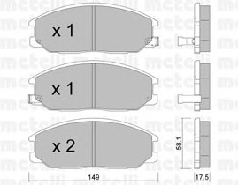 Комплект тормозных колодок дискового тормоза METELLI 22-0632-0