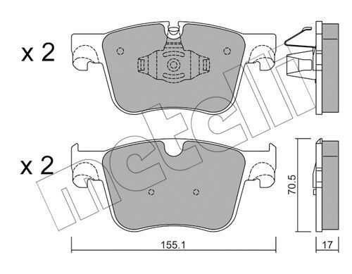 Комплект тормозных колодок дискового тормоза METELLI 22-0985-1
