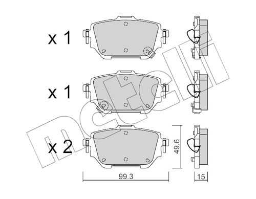 К-т дисков. тормоз. колодок METELLI 22-1236-0