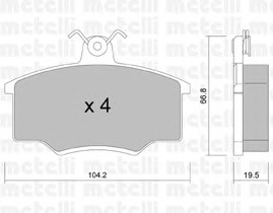 Комплект тормозных колодок дисковый тормоз METELLI 22-0024-0