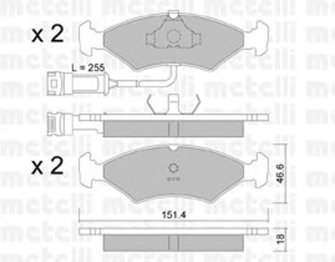 Комплект тормозных колодок дисковый тормоз METELLI 22-0029-1