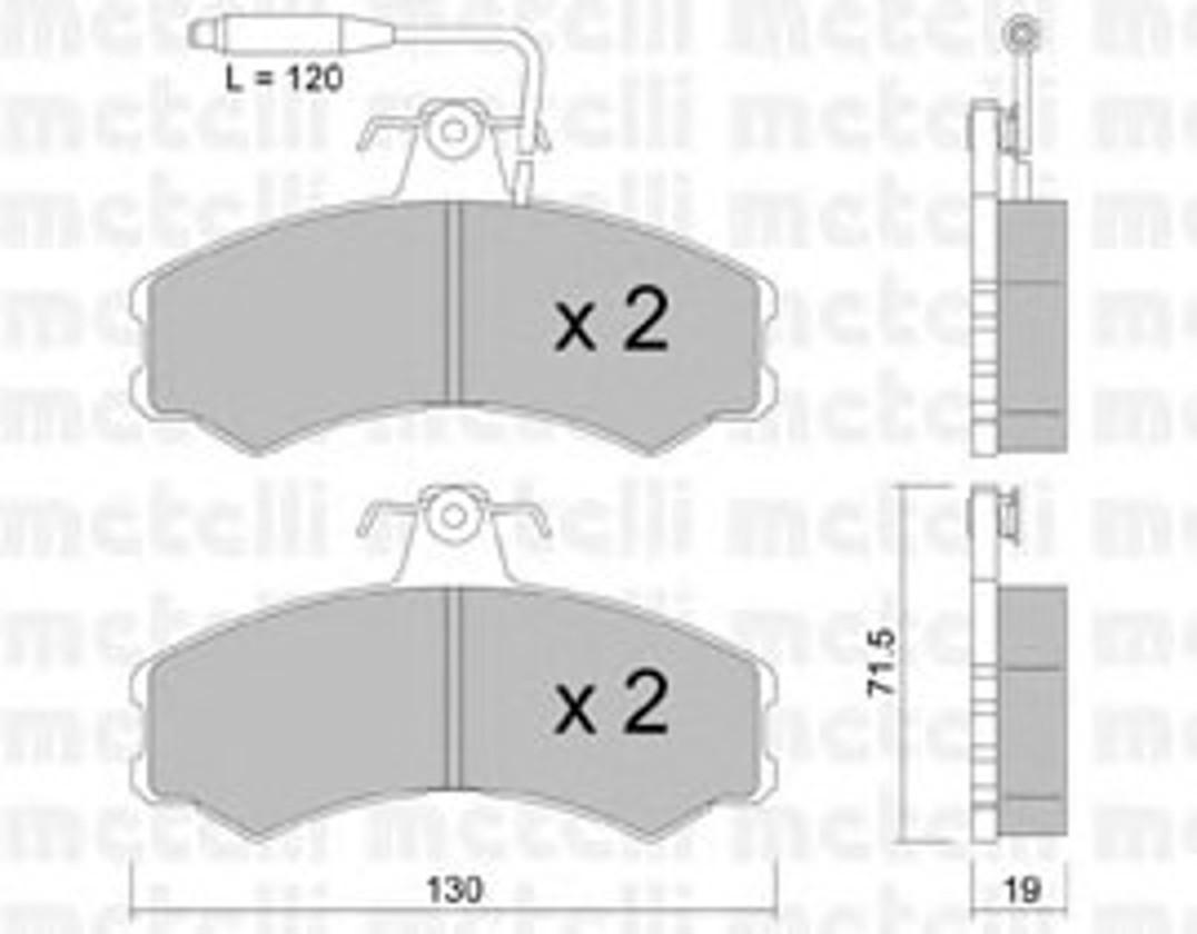 Колодки тормозные дисковые METELLI 22-0031-0