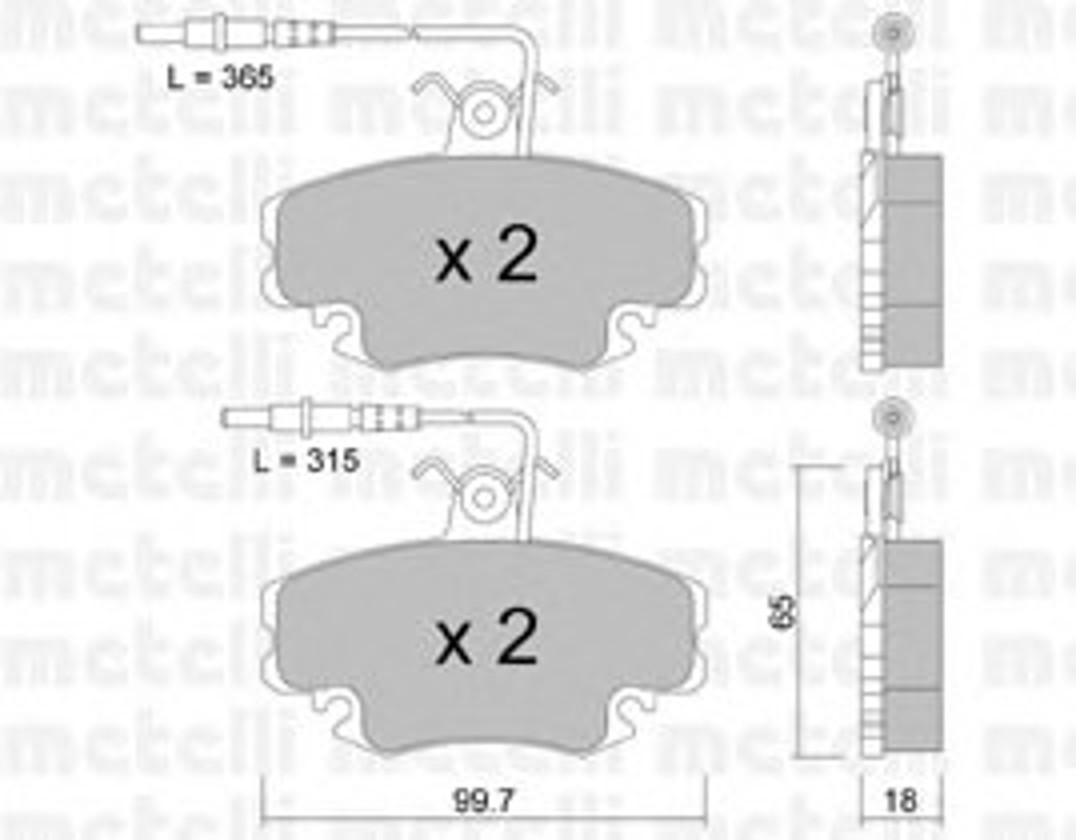 Колодки тормозные дисковые METELLI 22-0032-1