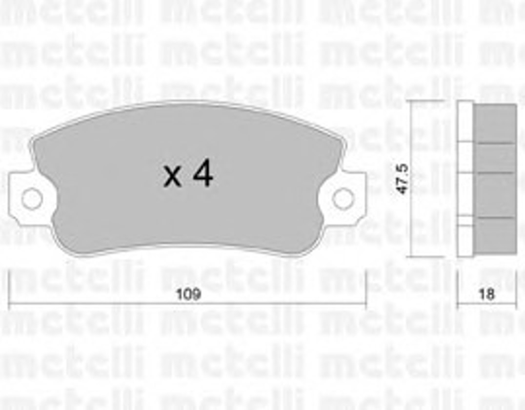 Колодки тормозные дисковые METELLI 22-0033-0