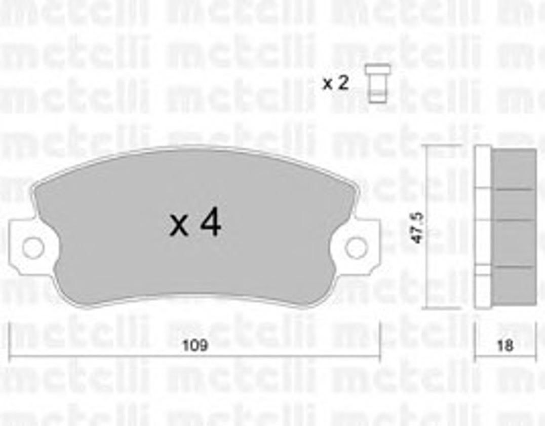 Комплект тормозных колодок дисковый тормоз METELLI 22-0033-1