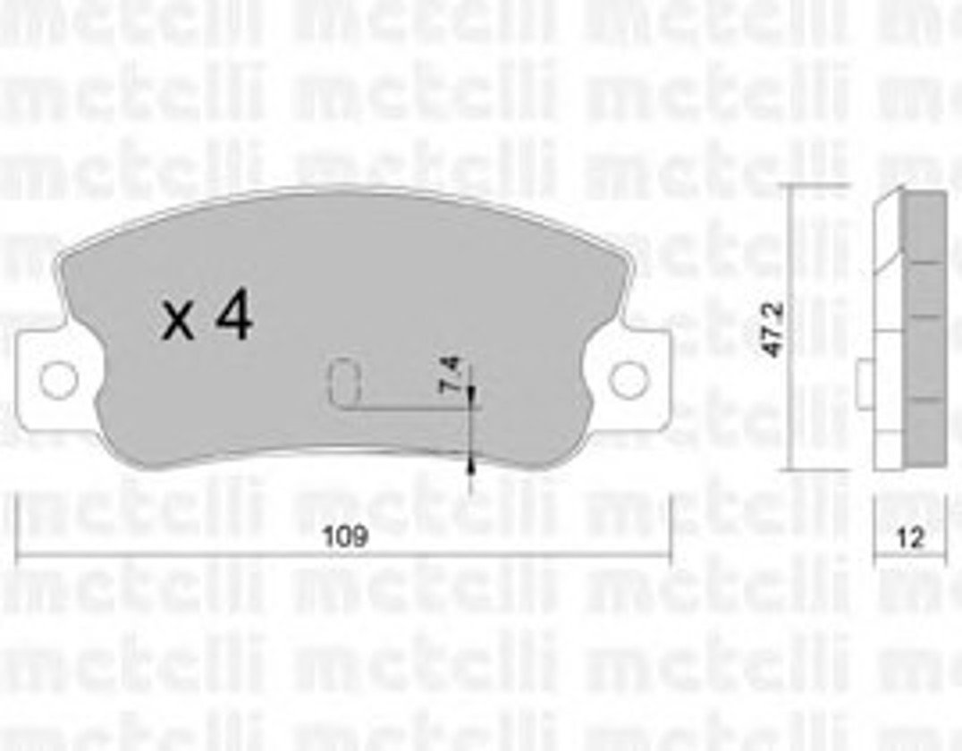 Комплект тормозных колодок дисковый тормоз METELLI 22-0035-0