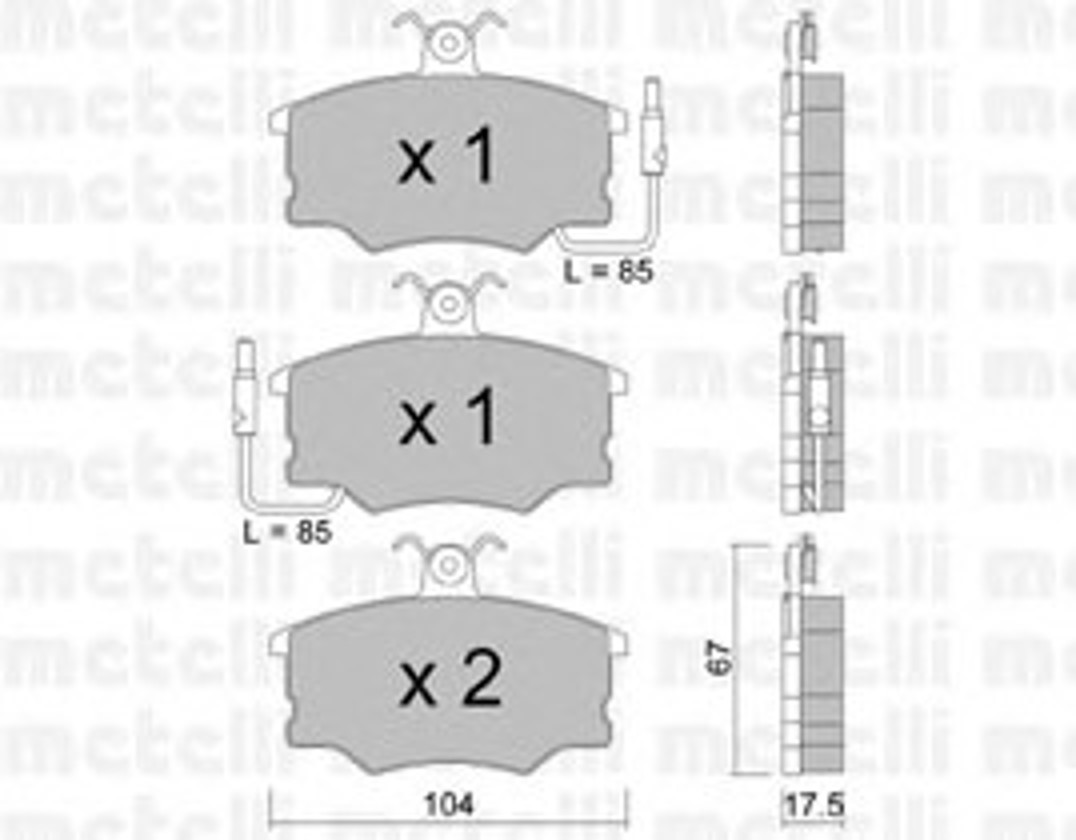 Комплект тормозных колодок дисковый тормоз METELLI 22-0053-0