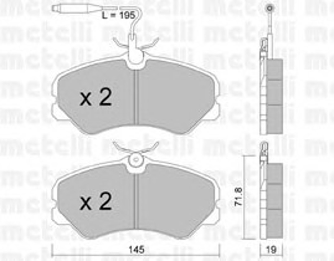 Колодки тормозные дисковые METELLI 22-0058-1