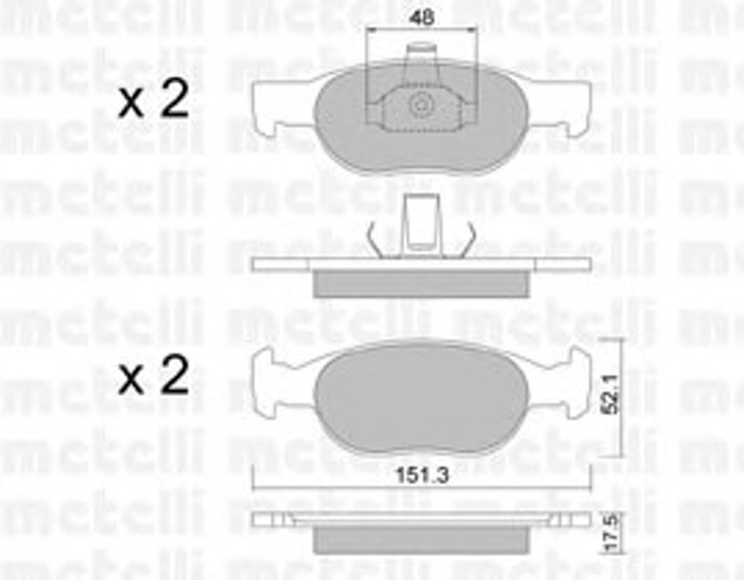 Колодки тормозные дисковые METELLI 22-0079-2