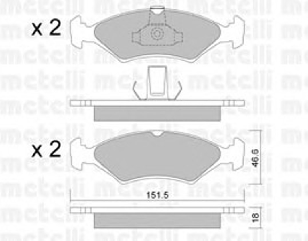 Колодки тормозные дисковые METELLI 22-0093-0