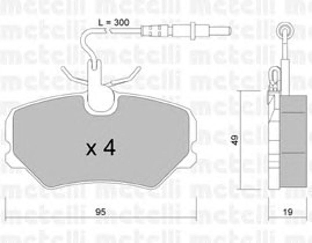 Комплект тормозных колодок дисковый тормоз METELLI 22-0099-1