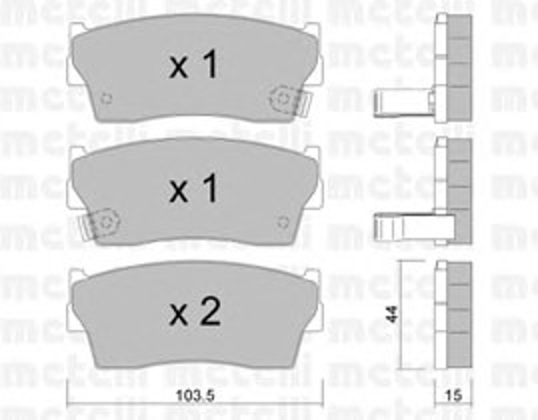 Комплект тормозных колодок дисковый тормоз METELLI 22-0116-0