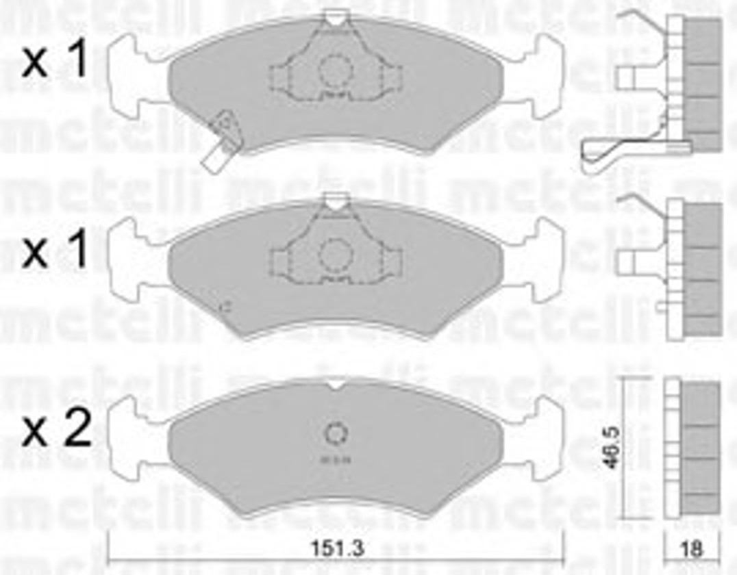Комплект тормозных колодок дисковый тормоз METELLI 22-0127-0