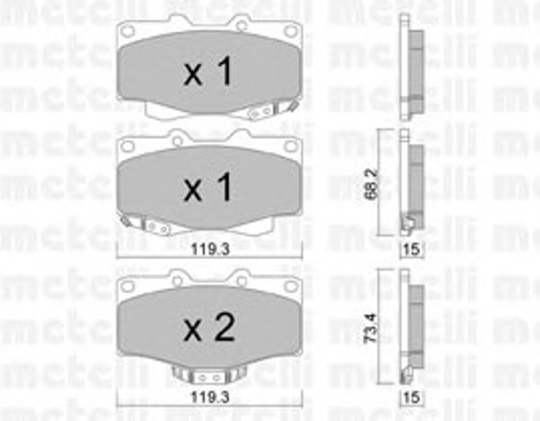 Комплект тормозных колодок дисковый тормоз METELLI 22-0129-0