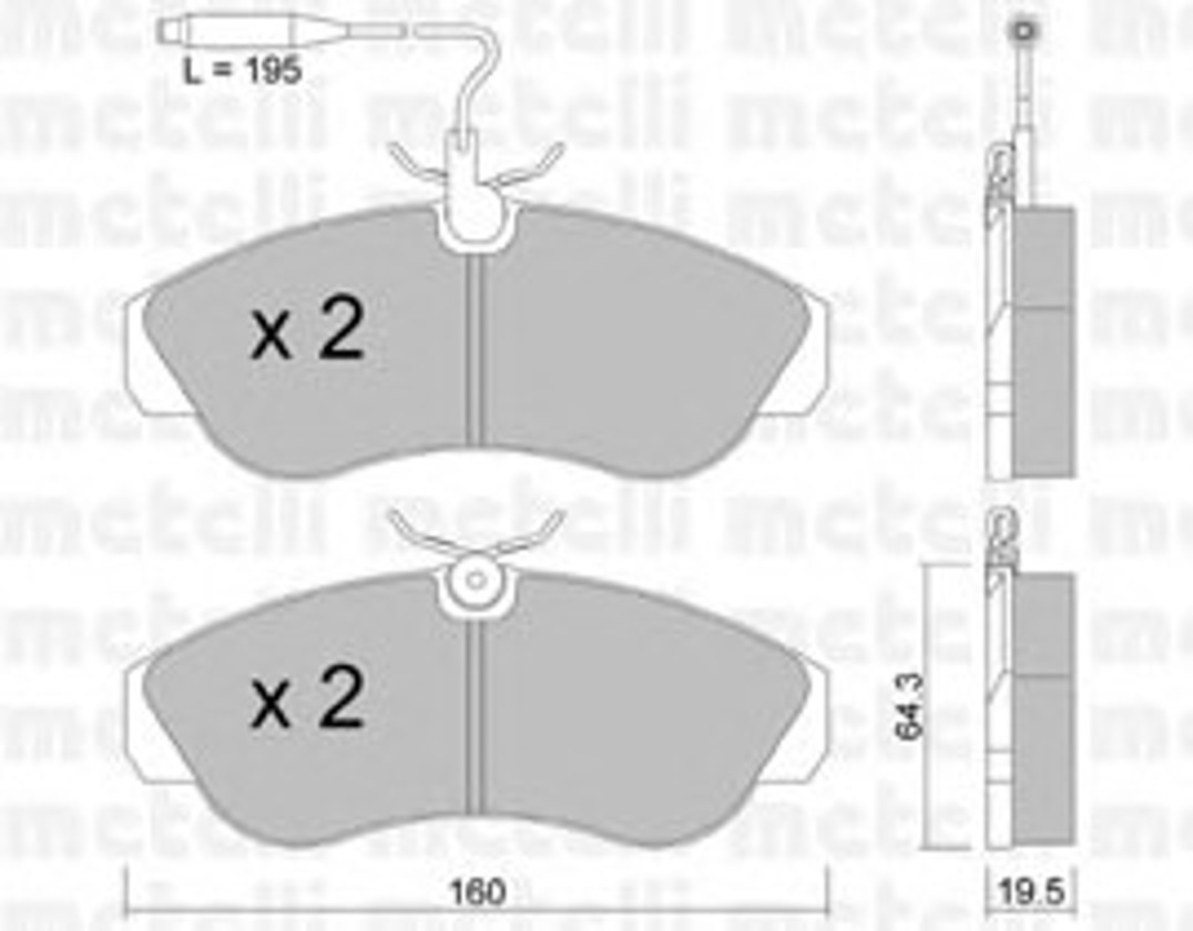 Колодки тормозные дисковые METELLI 22-0155-0