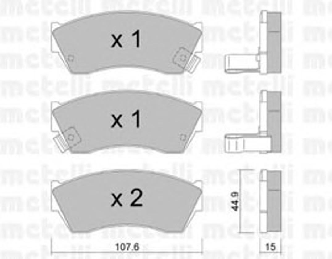 Комплект тормозных колодок дисковый тормоз METELLI 22-0168-0