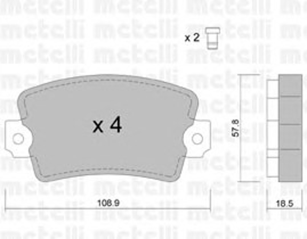 Колодки тормозные дисковые METELLI 22-0186-0