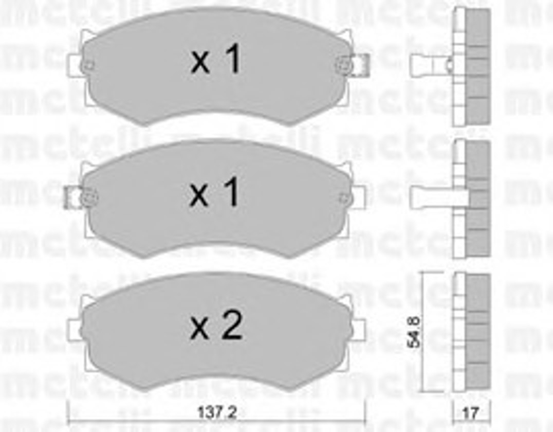 Комплект тормозных колодок дисковый тормоз METELLI 22-0190-1
