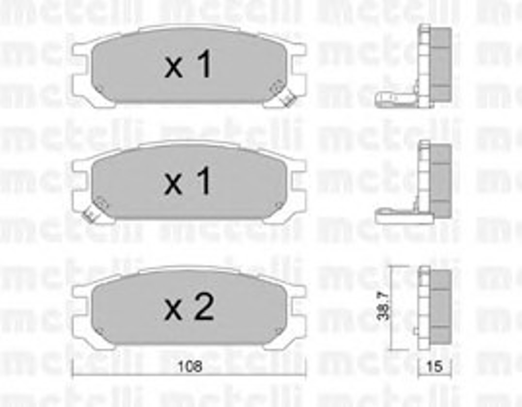 Комплект тормозных колодок дисковый тормоз METELLI 22-0204-0
