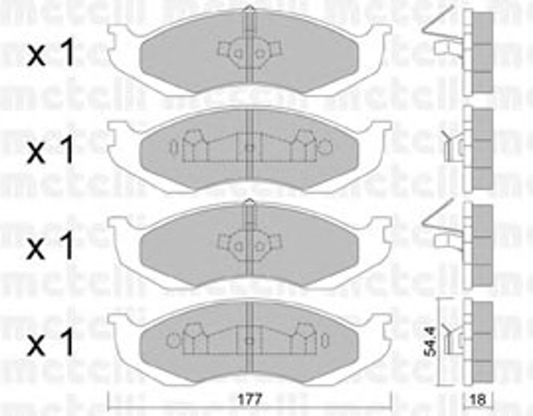 Колодки тормозные дисковые METELLI 22-0218-0