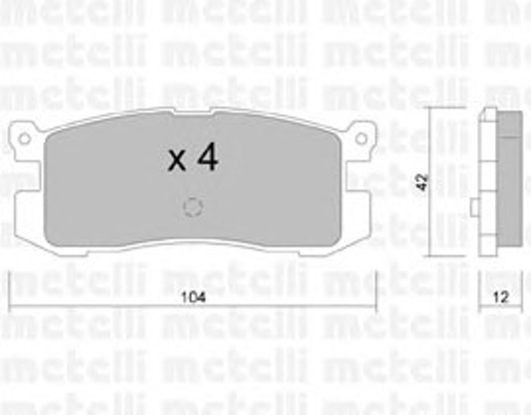 Комплект тормозных колодок дисковый тормоз METELLI 22-0233-0