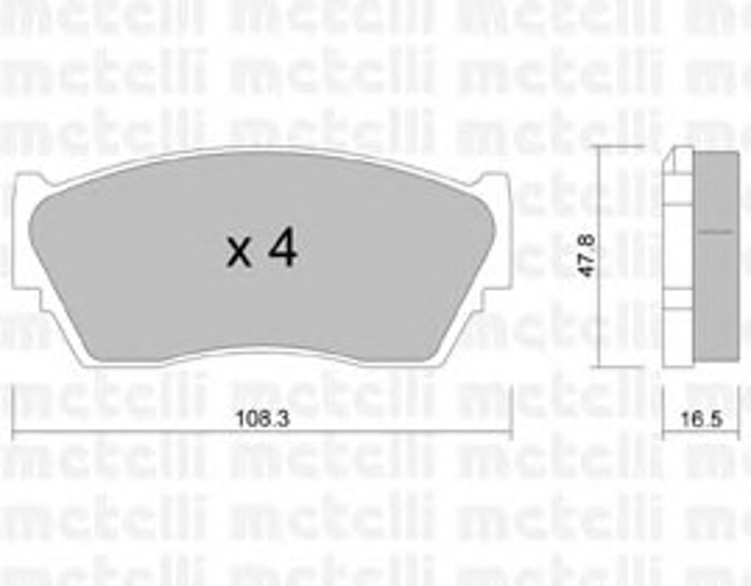 Комплект тормозных колодок дисковый тормоз METELLI 22-0246-0